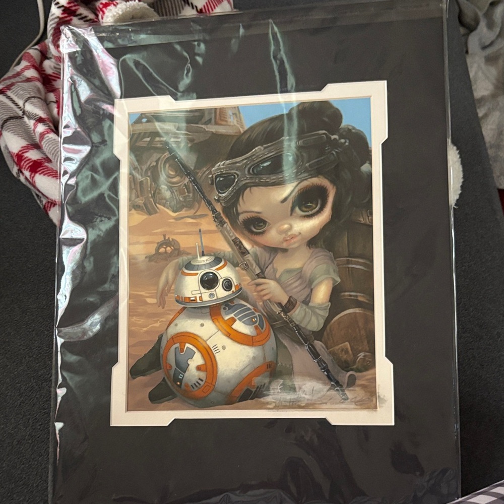 Steampunk Droid Art Print - Black and Orange